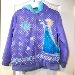 Disney Frozen Elsa Jacket girls Sz 6 coat hooded
